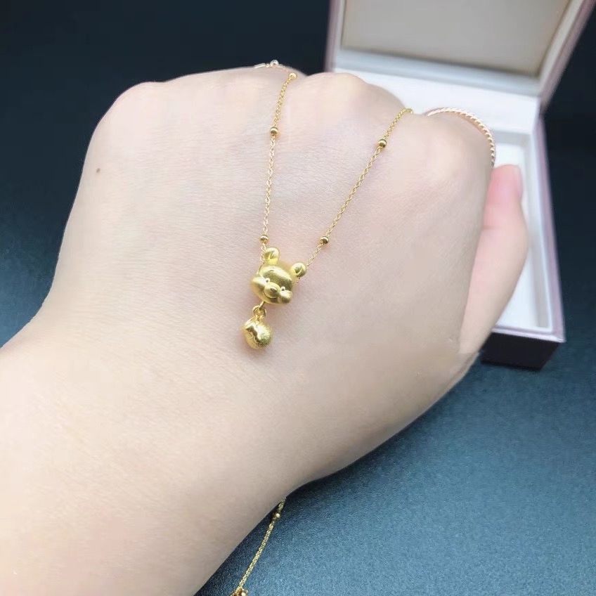 Hạt Xỏ Vòng Tay / Vòng cổ Thủ Công Hình Gấu Pooh Và Lọ Mật Ong Zhou s same Winnie diy Dành Cho Bạn Nữ