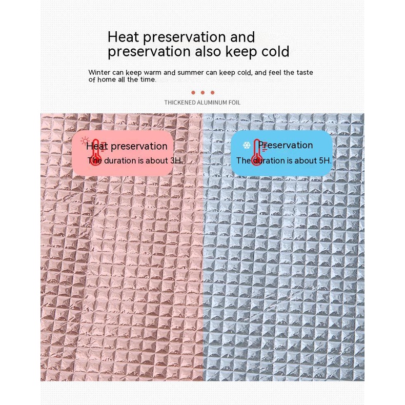 Túi Đựng Hộp Cơm Trưa Lót Giấy Nhôm Dày Dặn Di Động Tiện Dụng Cho Học Sinh