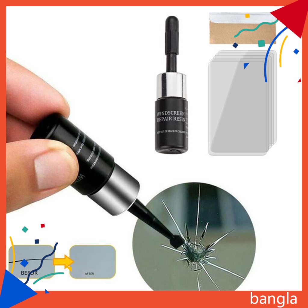 1 Bộ Dụng Cụ Phục Hồi Vết Nứt Kính Chắn Gió Xe Hơi Chống Trầy Xước DIY