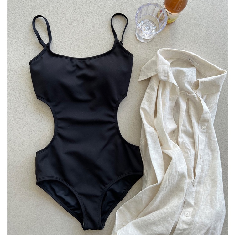 Đồ Bơi Một Mảnh Màu Trơn Phong Cách Nhật Hàn Gợi Cảm Cho Nữ
