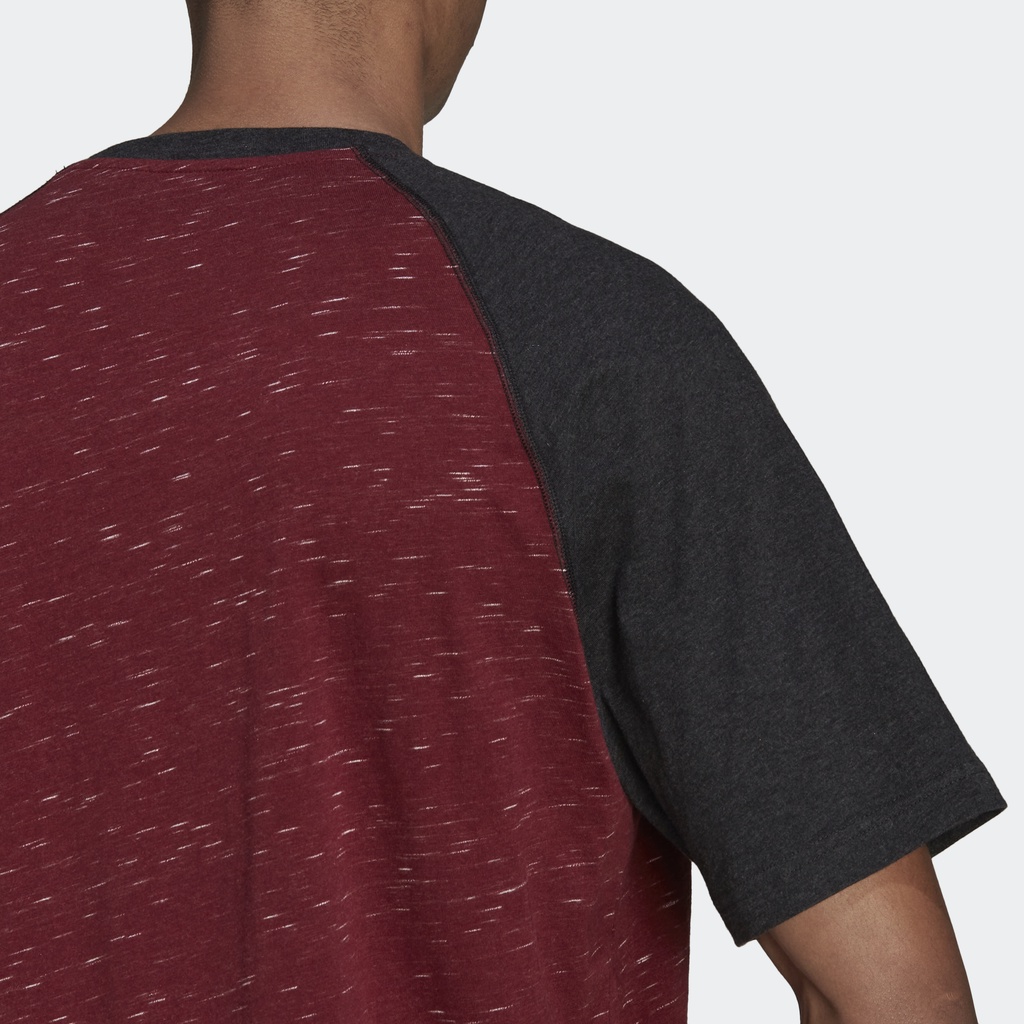 Adidas Phong cách sống Áo Thun Tay Raglan Mélange Essentials Nam Đỏ HE1798