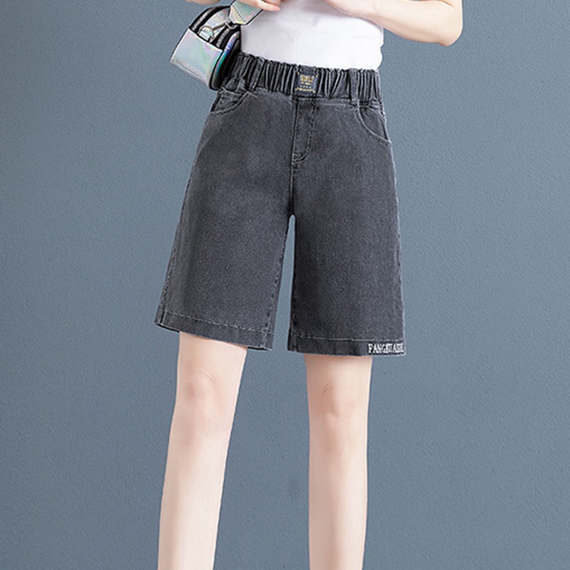 IELGY Quần Short Lưng Thun Co Giãn Tốt Thiết Kế Đơn Giản Cỡ Lớn Thời Trang Cho Nữ