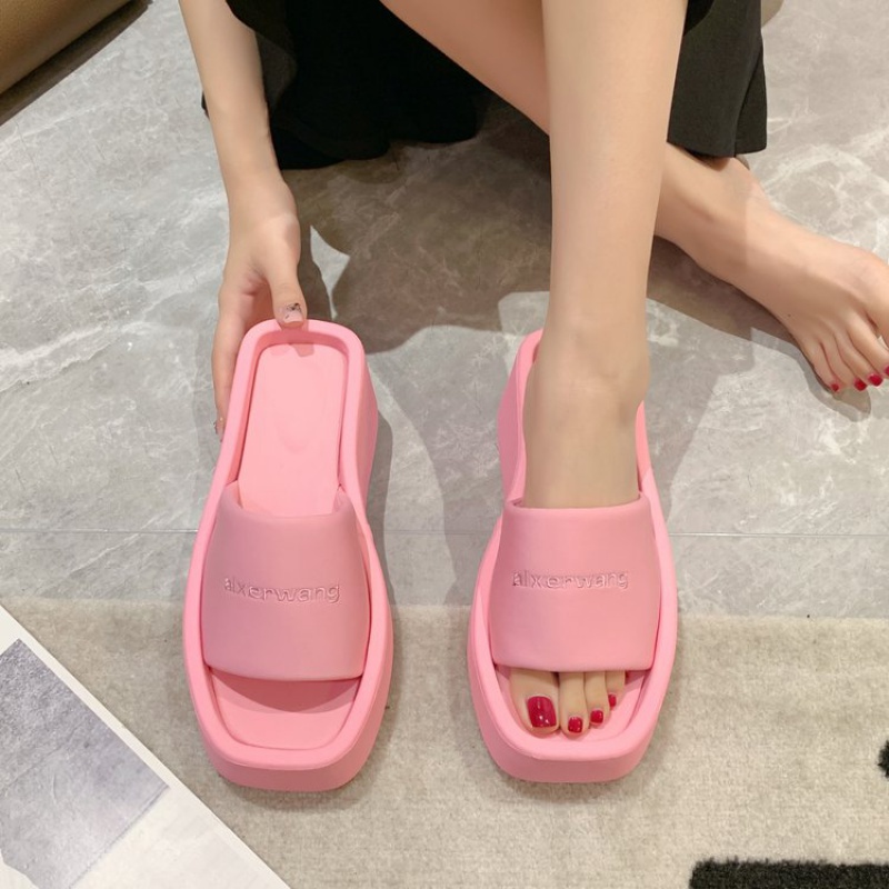 Dép Đế Cao Su PU Dày Dặn Thoải Mái Thời Trang Hàn Quốc Cho Nữ