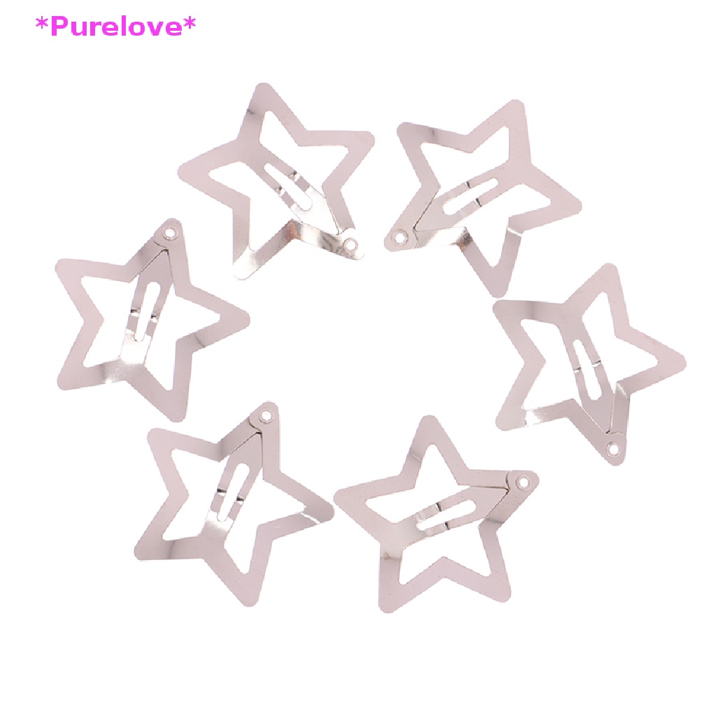 Set 4 Kẹp Tóc BB Hình Ngôi Sao Màu Bạc Đơn Giản Cho Nữ Mới