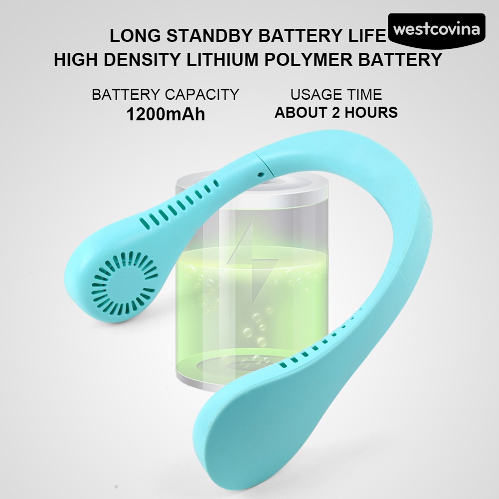 [COD]♋Quạt Làm Mát Đeo Cổ Mini Sạc Cổng USB Yên Tĩnh Có Thể Điều Chỉnh