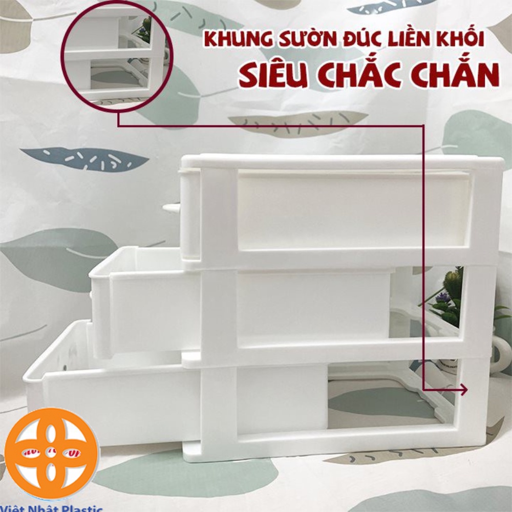 tủ nhựa ngăn kéo mini, tủ thuốc bé đựng đồ nhỏ gọn nhựa Việt Nhật 3625