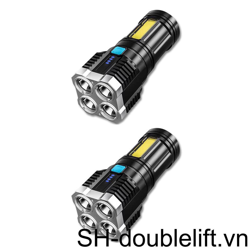 Đèn Pin 1 / 2 Bóng LED IP44 Chống Thấm Nước Siêu Sáng Có Thể Sạc Lại Bằng Cổng USB