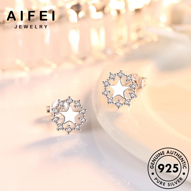 AIFEI JEWELRY Thời bạc ngôi thời kim moissanite phụ tai thật sức vành sao trang 925 khuyên tua trang nguyên bông bản nữ kiện tròn cương thời quốc xỏ hàn E183