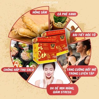 (Ship hỏa tốc) Cà Phê Sâm Ginseng kháng mỡ, giữ dáng, đẹp da