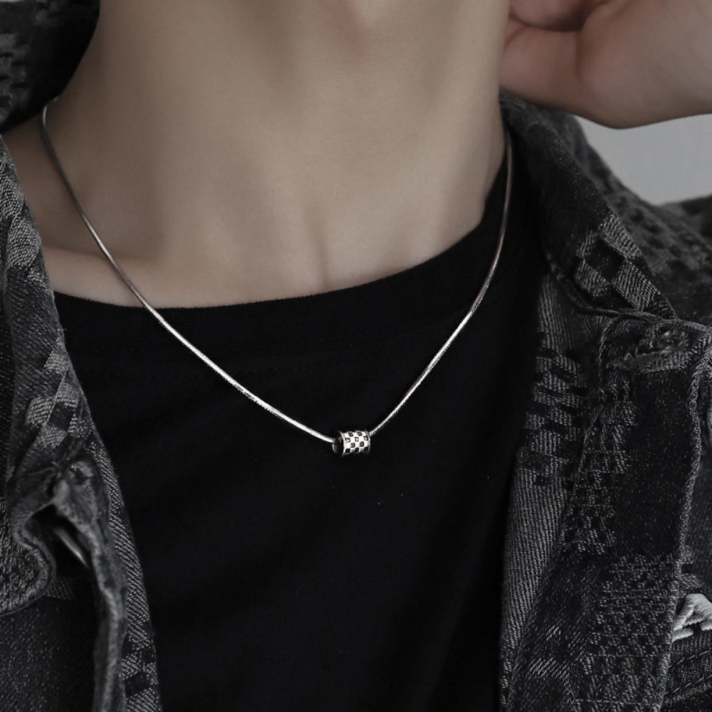 Vòng cổ Mặt Hình Bàn Cờ Phong Cách Hip Hop Thời Trang Hàn Quốc Cổ Điển Dành Cho Nam Nữ