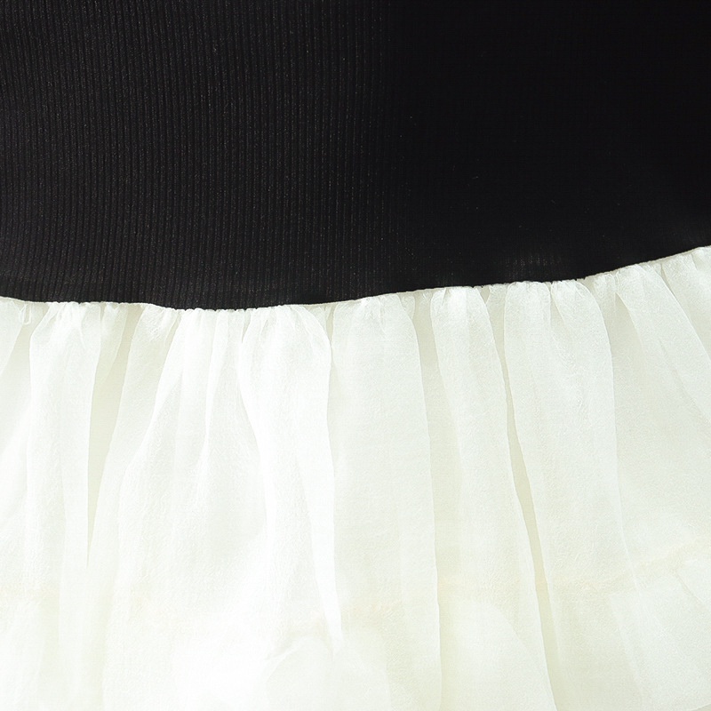 Đầm Công Chúa Hai Dây Màu Trắng Đen Thời Trang Mùa Hè Cho Bé Gái 0-4 Tuổi