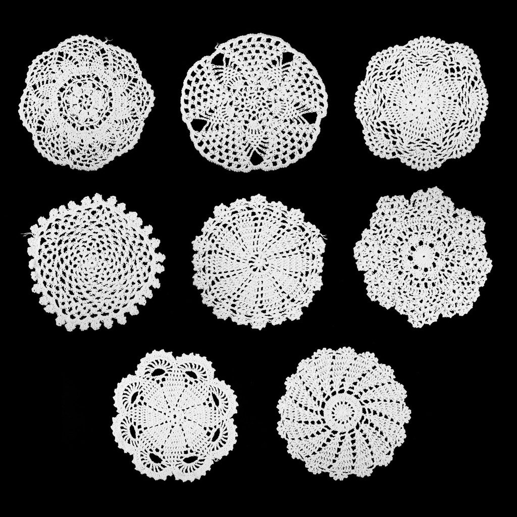 Set 8 Tấm Lót Bàn Ăn Đan Móc Bằng Tay Tiện Dụng Cho Nhà Hàng / Nhà Hàng