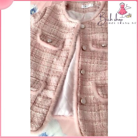 Áo dạ pha viền lông cao cấp , sang chảnh