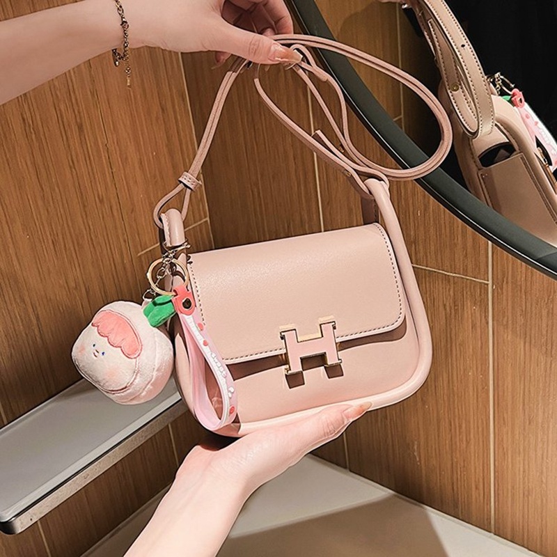 Túi Đeo Chéo Một Bên Vai Hình Vuông Nhỏ Màu Trơn Phong Cách Hàn Quốc Ngọt Ngào Dễ Phối Đồ Cho Nữ