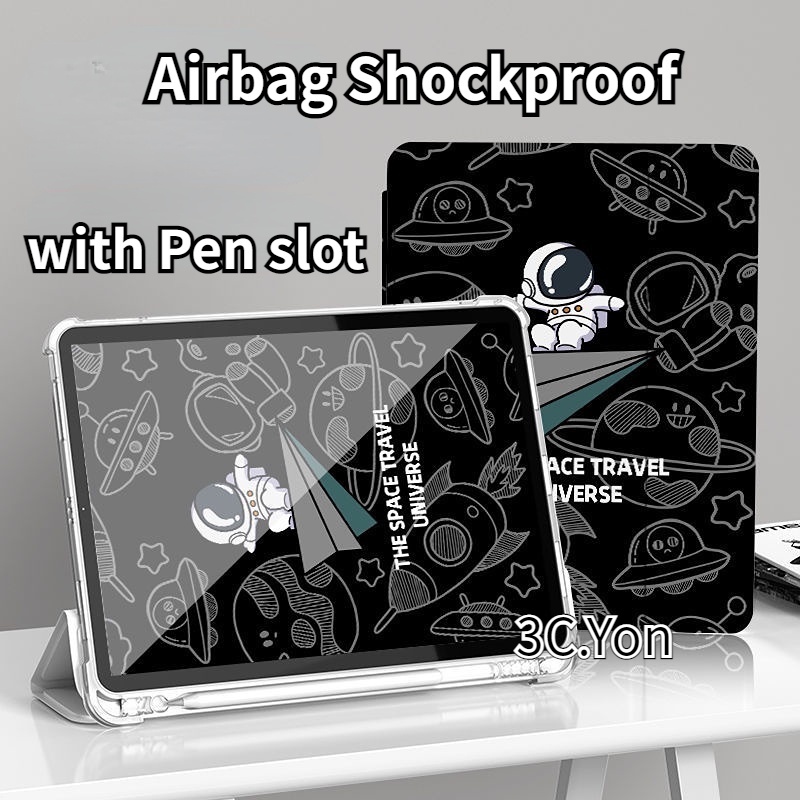 Ốp Máy Tính Bảng Túi Khí Có Ngăn Đựng Bút Cho Ipad Pro 12.9 2021 Air 5th 2022 9th 8th 7th 6th Pro 11 Inch Air 4 3 2 Mini 6 5 10.2'' 10.5'' 10.9'' 9.7''