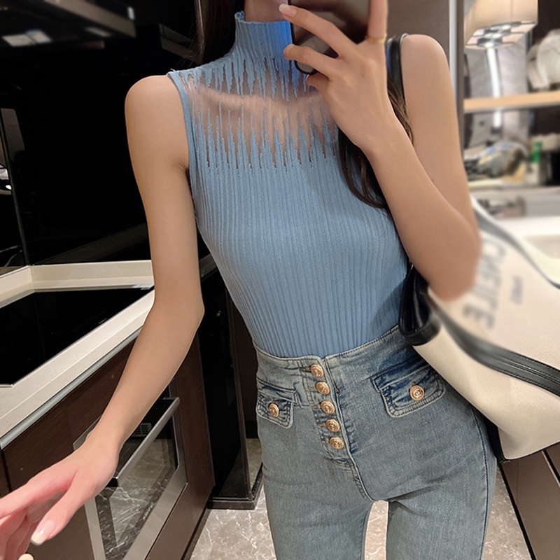 Áo Tank Top Dệt Kim Sát Nách Màu Sắc Thanh Lịch Dành Cho Nữ