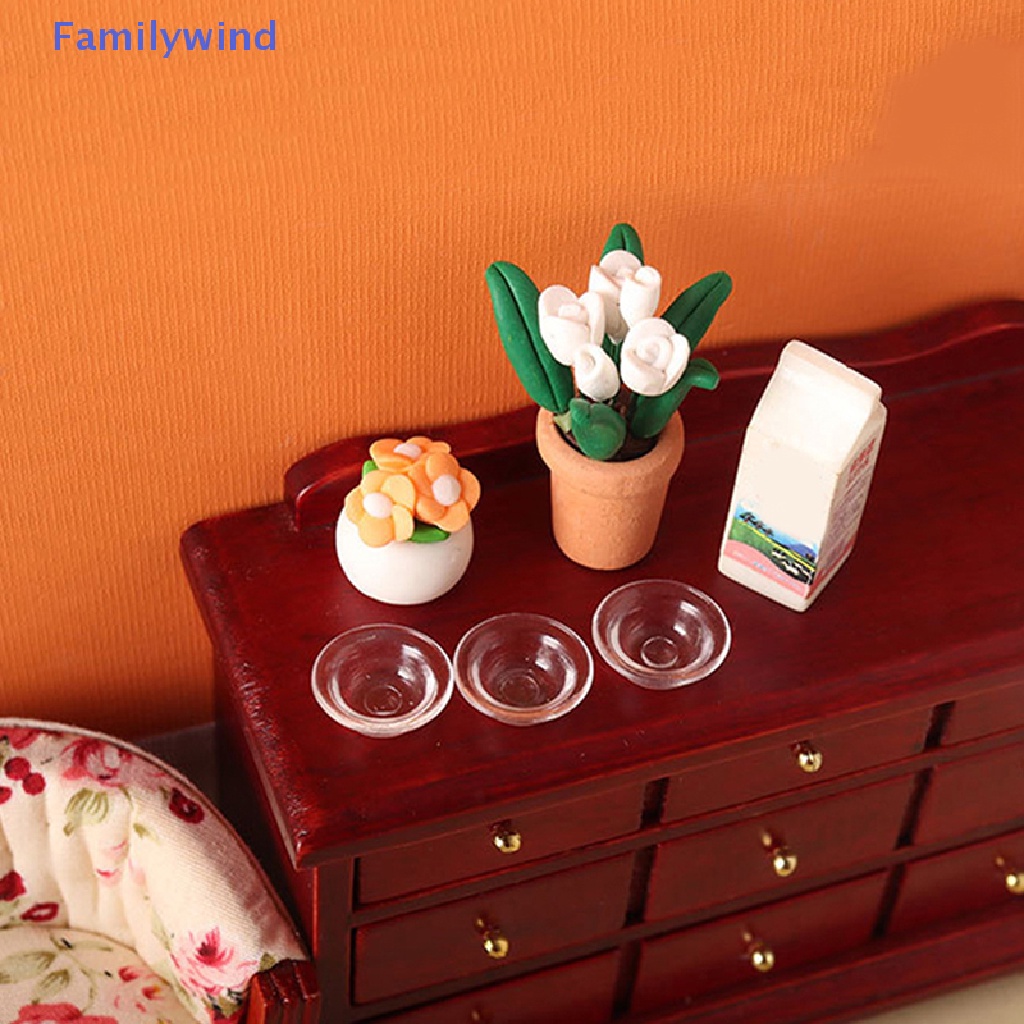 Mô Hình Chén Dĩa Trong Suốt Dùng Trang Trí Nhà Búp Bê Tỉ Lệ 1: 12