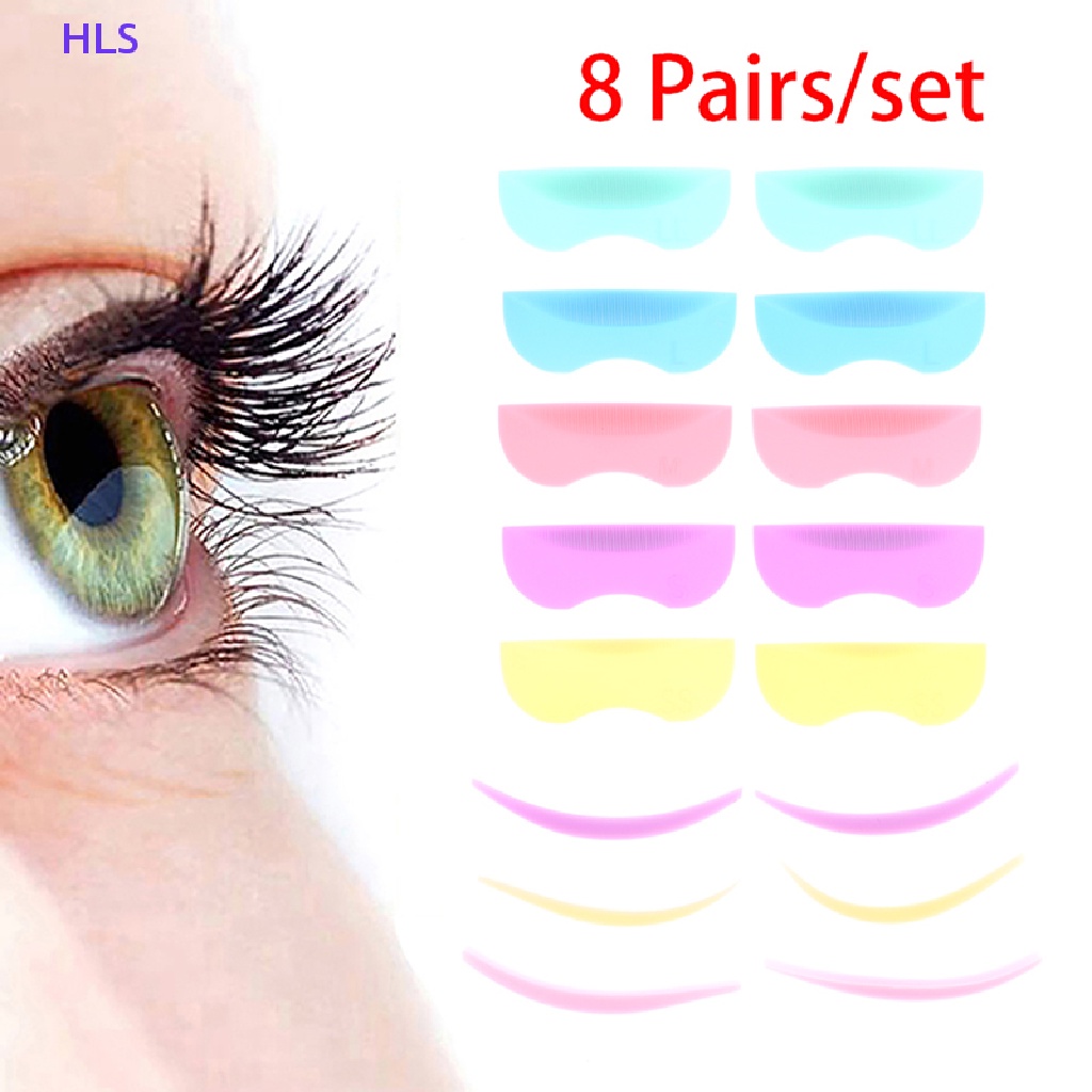 Set 8 Cặp Đệm Silicone Hỗ Trợ Uốn Cong Lông Mi Tiện Dụng