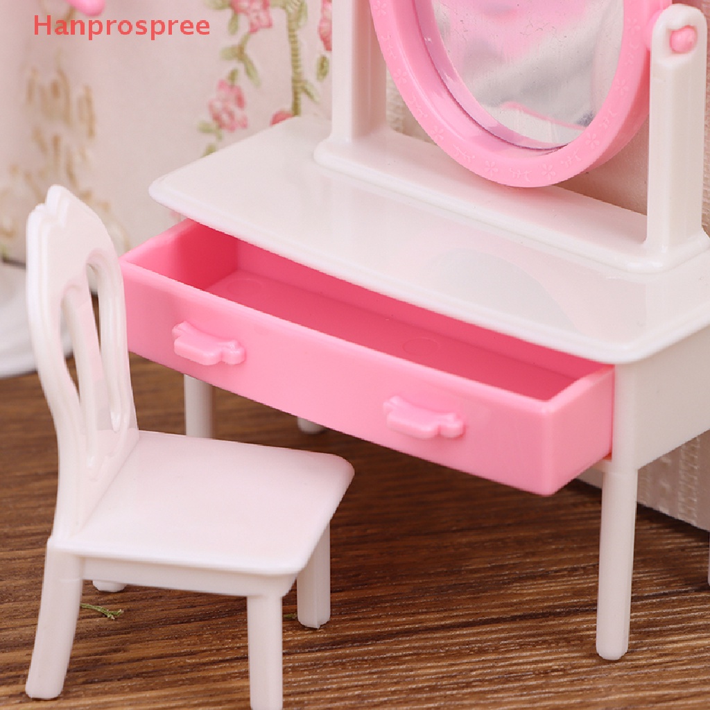 Hanprospree > Bộ Giường Ngủ Mini Tỉ Lệ 1: 12 Trang Trí Nhà Búp Bê