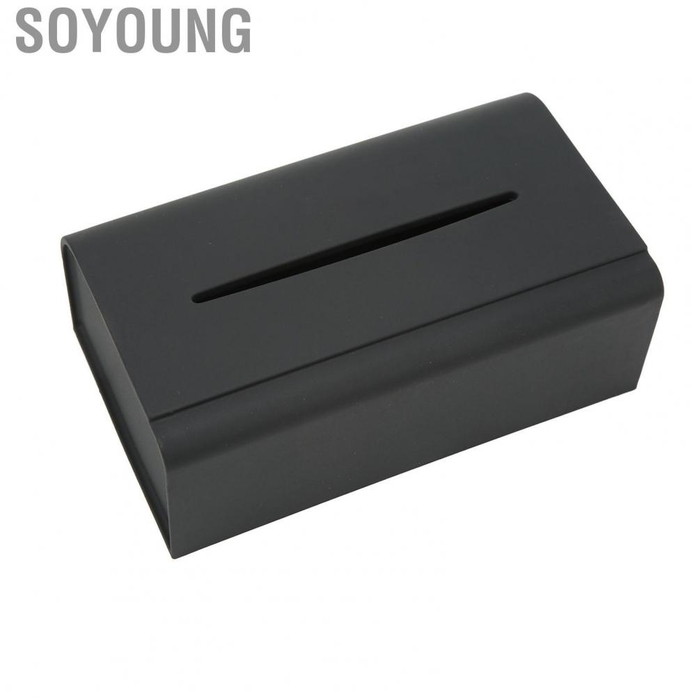 Soyoung Car Tissue Box  Abrasion Resistant Elastic Band Silicon Center Console Easy To Clean for Model 3