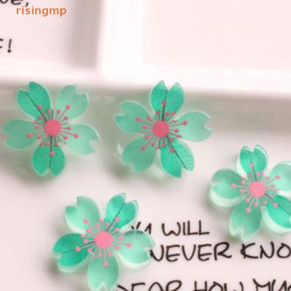 Bộ 10 Hoa Anh Đào Mini Bằng Nhựa Phát Quang Màu Sắc Ngẫu Nhiên Dùng Trang Trí Nhà Cửa