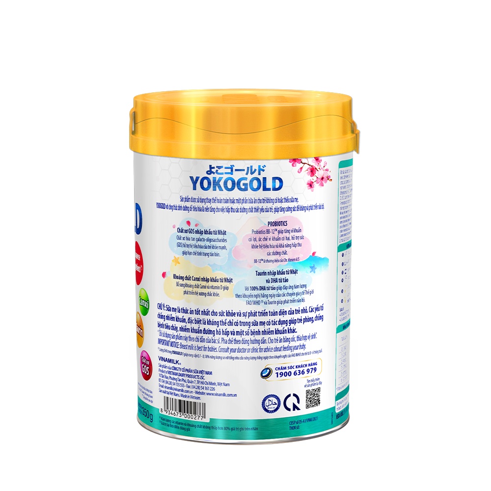 Hộp Sữa bột YOKO GOLD 1 350g (cho trẻ từ 0 - 1 tuổi)