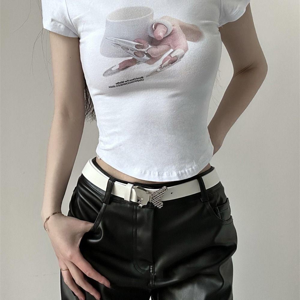 Thắt Lưng Da PU Bản Rộng Y2k Họa Tiết Bướm Rỗng Phong Cách Punk Thời Trang Cho Nam Và Nữ