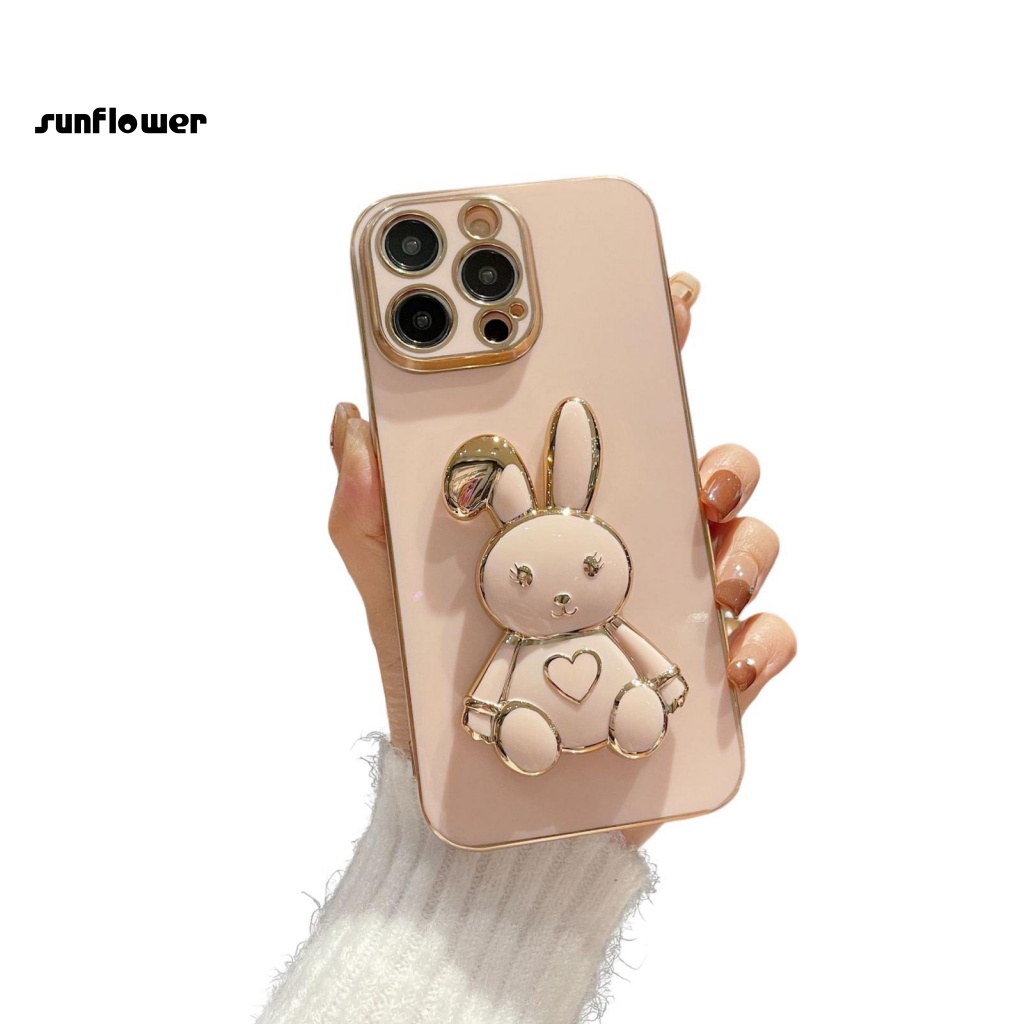 Ốp Điện Thoại Hấp Thụ Sốc Chống Mòn Bảo Vệ Toàn Diện In Họa Tiết Thỏ Có Giá Đỡ Cho Iphone 14 Pro / 14 Pro Max