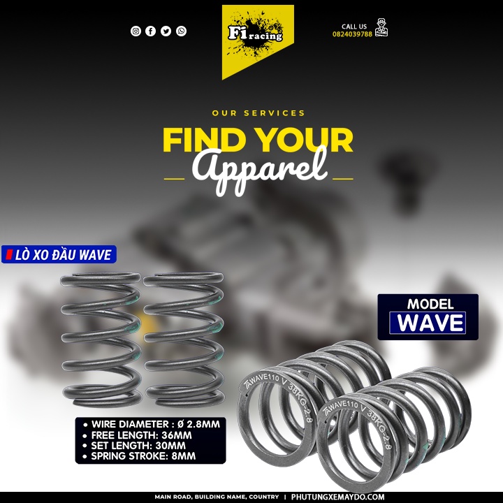 Lò Xo Đầu Thép Hợp Kim Bên Dream Wave Wave S110 Blade 110 Alpha 110 2.8 Ta Racing