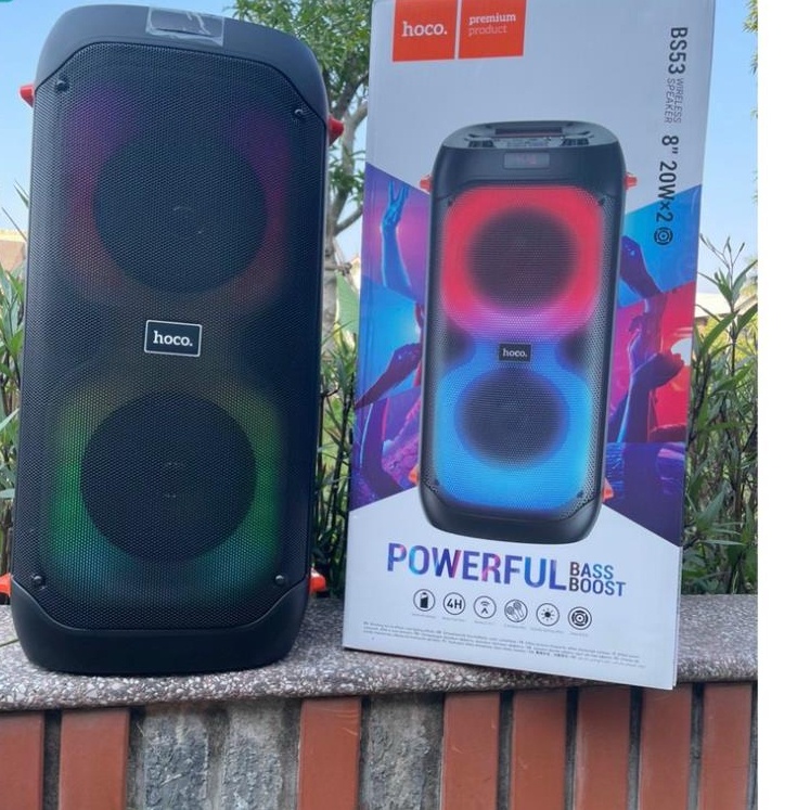 Loa karaoke Bluetooth Hoco BS53 Chính Hãng Tặng kèm 2 micro âm thanh cực đỉnh bắt mic cực tốt + 12 Tháng BH