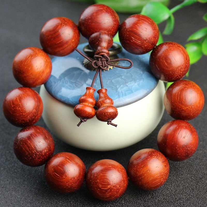 Vòng Tay Chuỗi Hạt Gỗ Đàn Hương Màu Đỏ Phong Cách Châu Phi Thời Trang Cho Nam Và Nữ