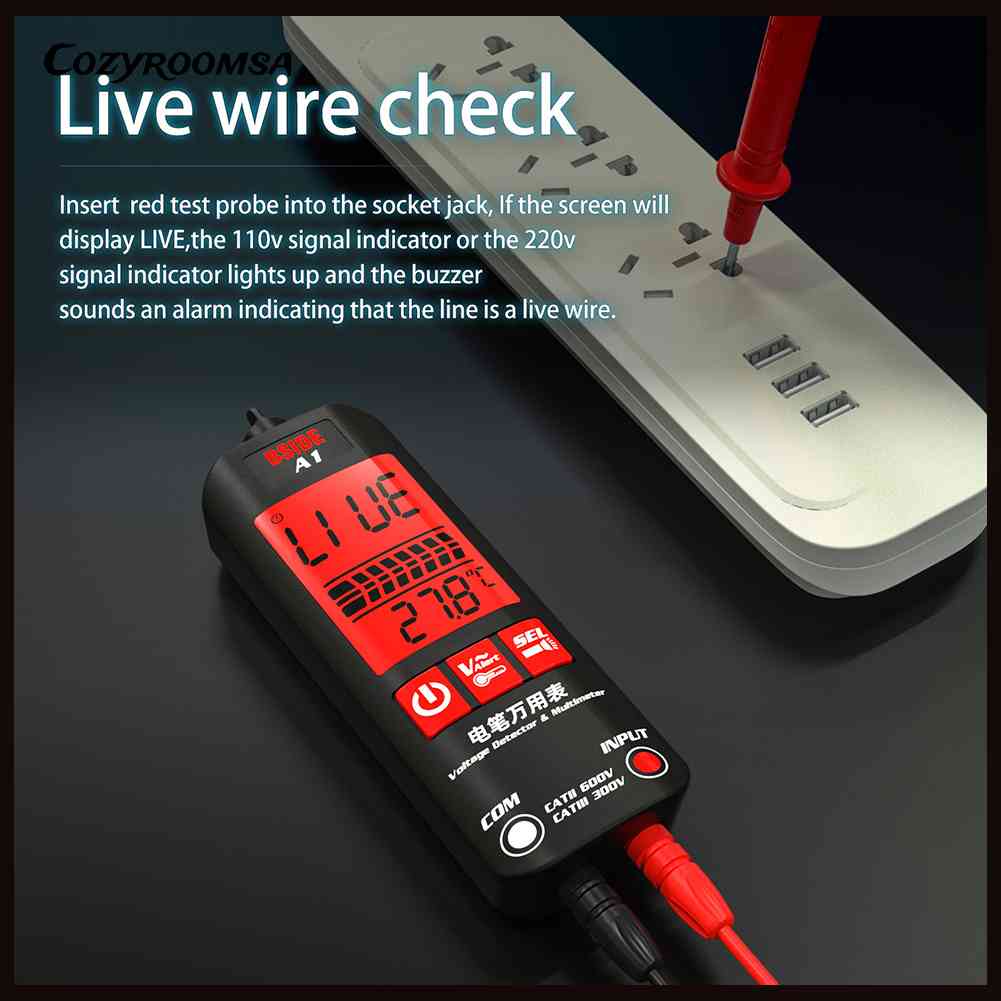 Thiết Bị Kiểm Tra Điện Áp 600V AC / DC Có Màn Hình LCD