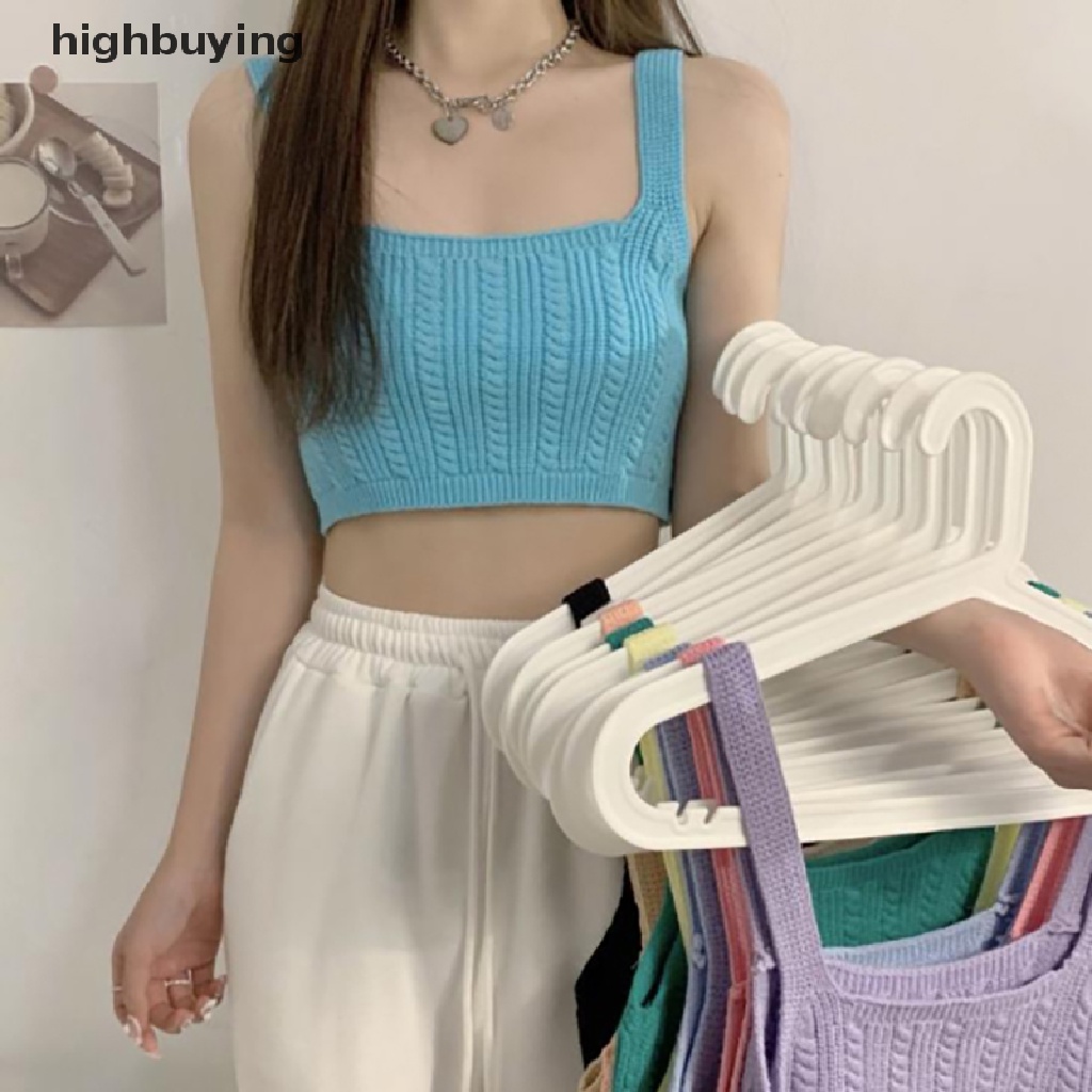 Áo Croptop Dệt Kim Không Tay Màu Sắc Ngọt Ngào Cho Nữ