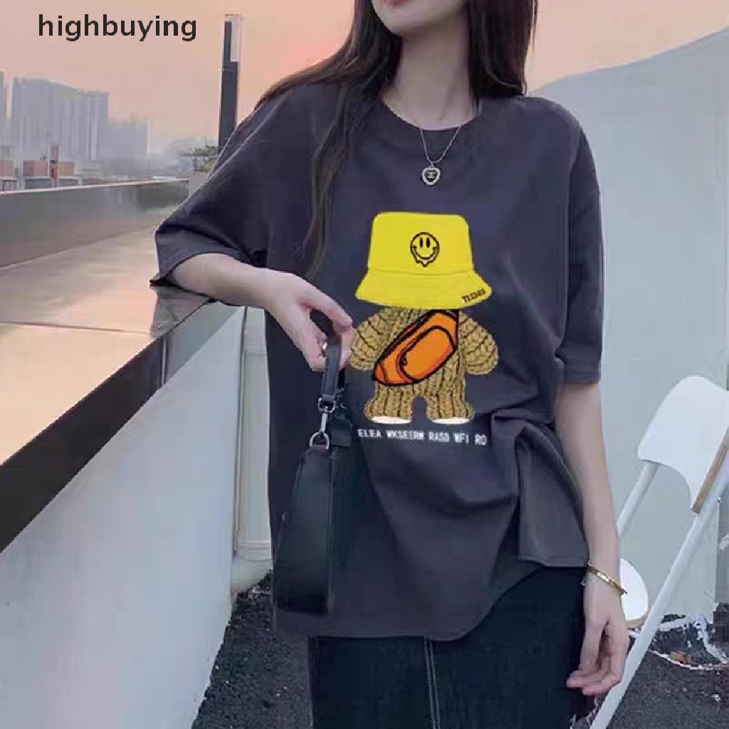 Áo Thun Nữ Tay Ngắn In Hình Gấu Thời Trang