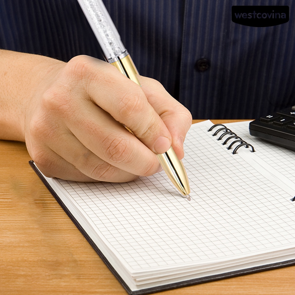 [COD]♪Set 8 Bút Viết Lõi Pha Lê Nhân Tạo Ngòi Xoay Không Đổi Màu Chính Xác