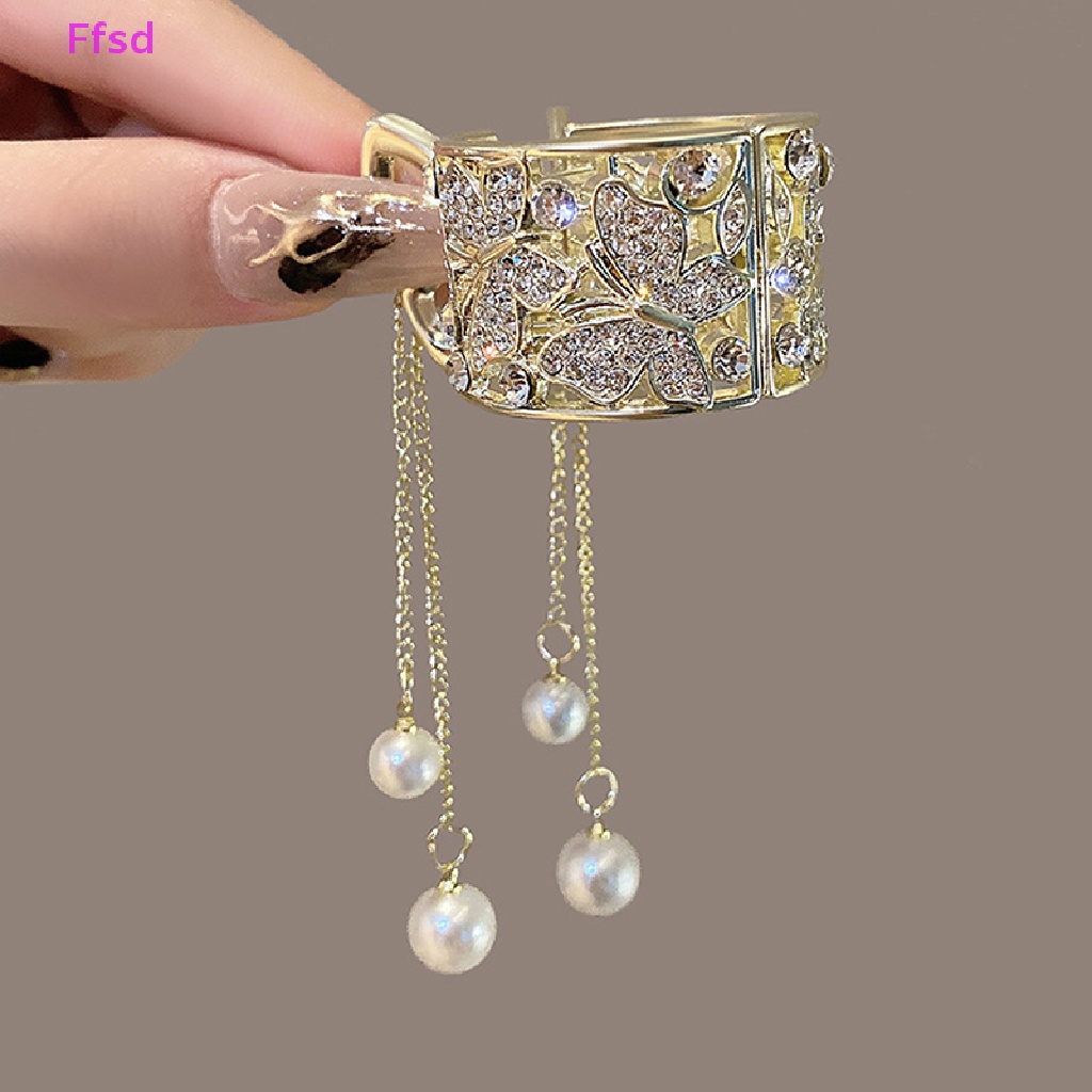 Kẹp Tóc Đính Ngọc Trai Giả Phối Tua Rua Xinh Xắn Cho Nữ