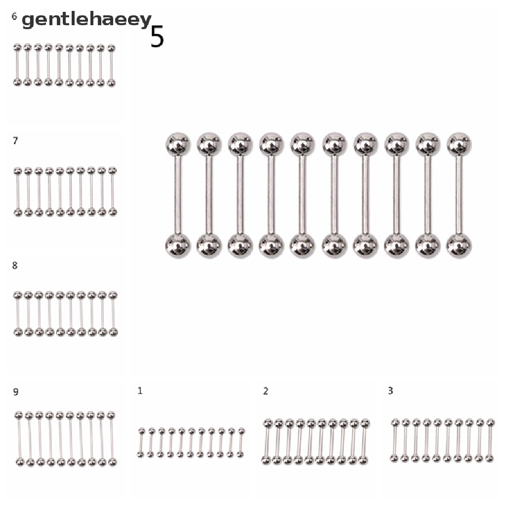 Set 10 Khuyên Rốn / Lưỡi / Rốn Bằng Thép Không Gỉ