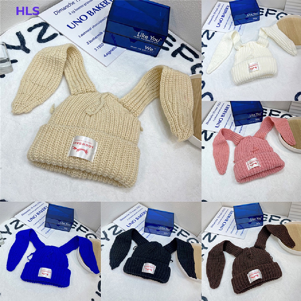 Mũ beanie Dệt Kim Đính Tai Thỏ Và Chữ Dài Dễ Thương Cho Nam Và Nữ