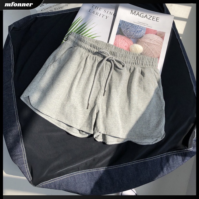 Quần Short Thể Thao Lưng Cao Dáng Rộng Co Giãn Tốt Thời Trang Mùa Hè Cho Nữ