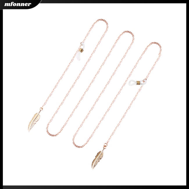 Dây Xích Đeo Mắt Kính Bằng Hợp Kim Chống Trượt Hình Chiếc Lá Màu Sắc Đơn Giản Cho Nữ