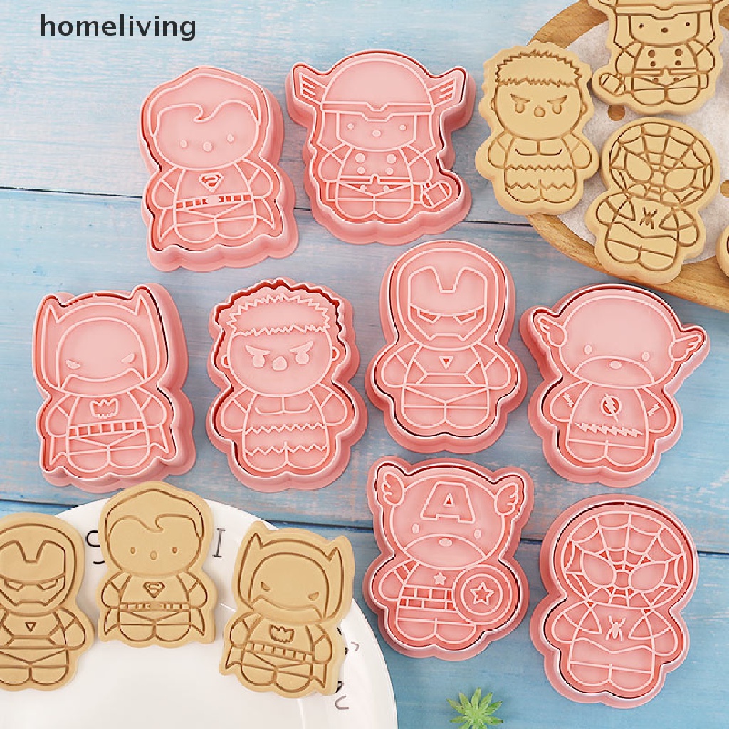 Bộ 8 Khuôn Cắt Bánh Quy Bằng Nhựa Họa Tiết Hoạt Hình Dễ Thương