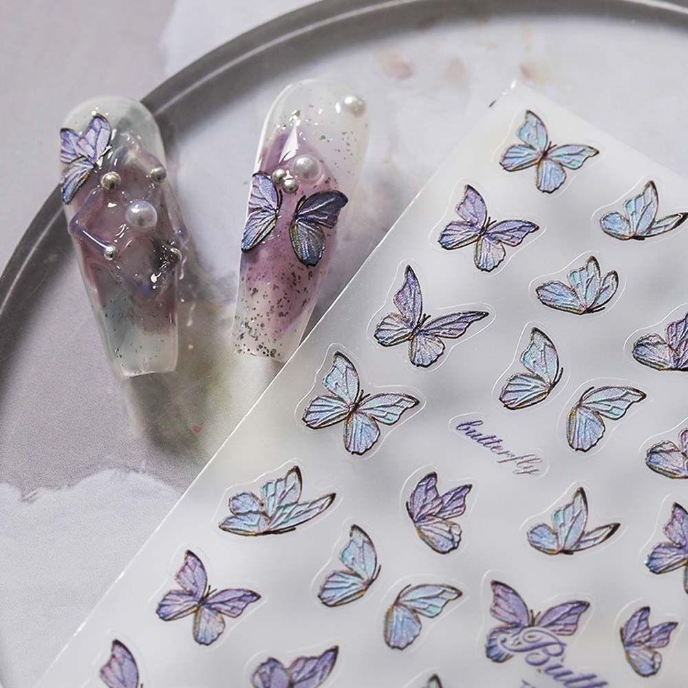 Miếng Dán Trang Trí Móng Tay 26Die Tự Dính Họa Tiết Bướm / Hoa / Trái Tim /