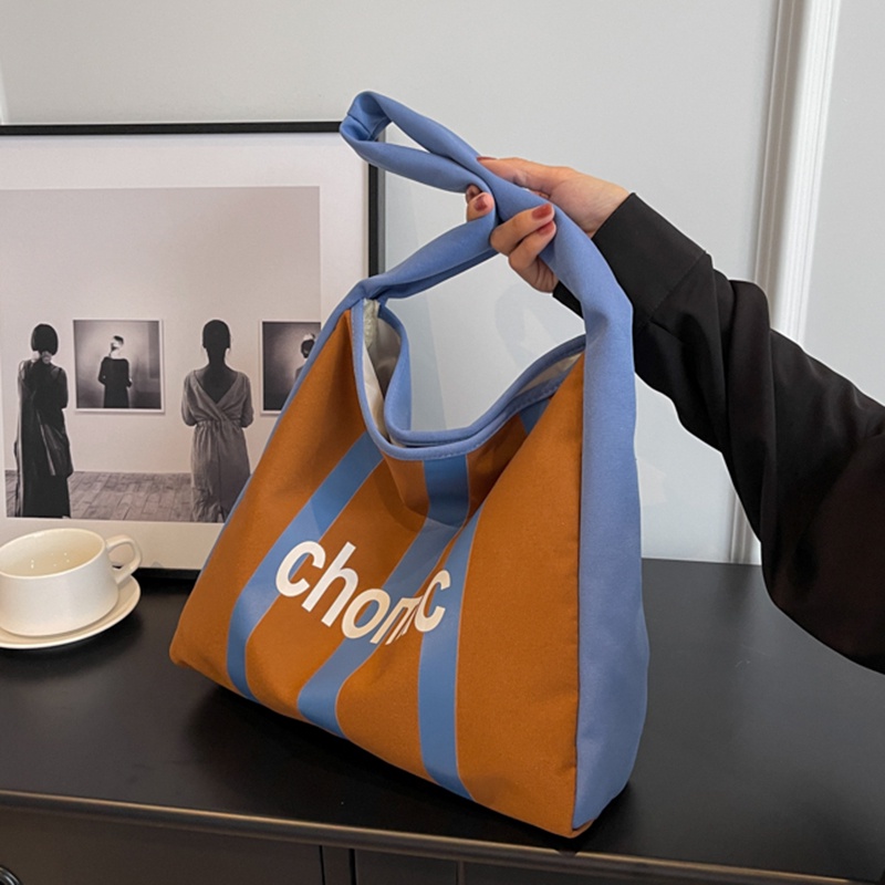 Túi tote Đeo Một Bên Vai Sức Chứa Lớn Màu Tương Phản Dễ Phối Đồ Cho Nữ