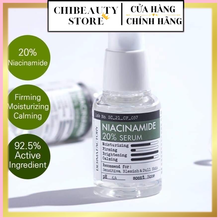 Serum Niacinamide 20% (B3 20%) dưỡng trắng Derma factory