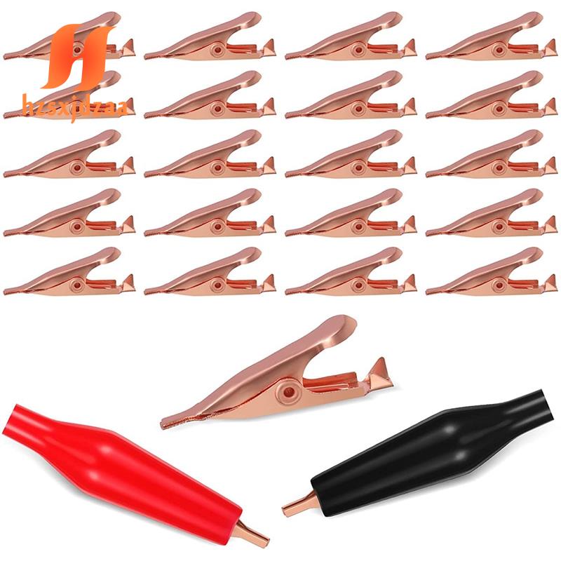Set 20 Kẹp Cá Sấu Thử Điện 5Amp Mini Bằng Đồng Cách Nhiệt Bảo Vệ Răng