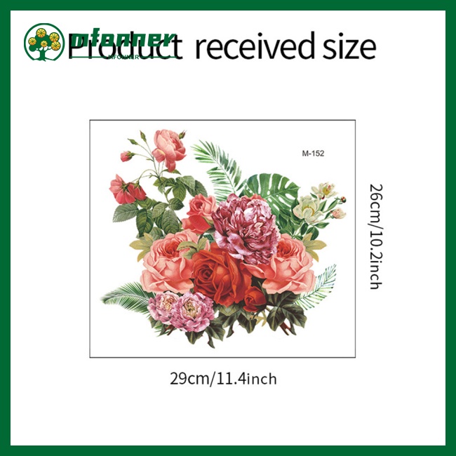 Sticker Dán Tường Tự Dính Họa Tiết Hoa Mẫu Đơn Trang Trí Phòng Tắm / Phòng Ngủ