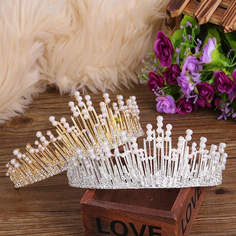 Flgo Vương Miện Cài Tóc Đính Đá Pha Lê Nhiều Màu Sắc Phong Cách Baroque Dành Cho Cô Dâu Đám Cưới