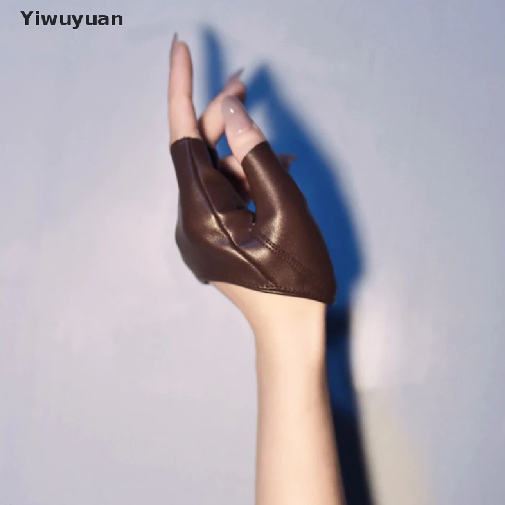< Yiwuyuan > Găng Tay Da Pu Không Ngón Phong Cách Punk Rock Harajuku Lolita Cho Tiệc Sân Khấu