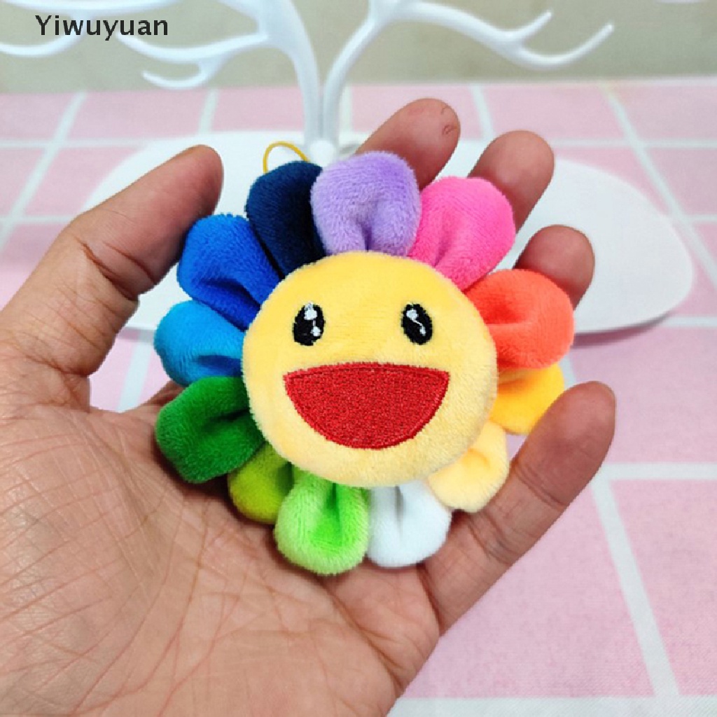 < Yiwuyuan > Búp Bê Nhồi Bông Mềm Hình Hoa Hướng Dương Cười 6cm Nhiều Màu Sắc Đáng Yêu Trang Trí Túi Xách Không Hộp Quà Tặng