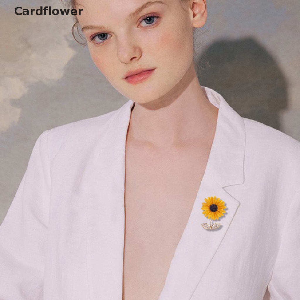 &lt; Cardflower &gt; Ghim Cài Áo Hình Hoa Hướng Dương Tráng Men Unisex Làm Đẹp Văn Phòng Bán Chạy